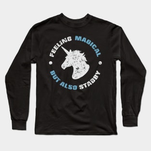 Feeling magical but also stabby! Dark blue! Long Sleeve T-Shirt